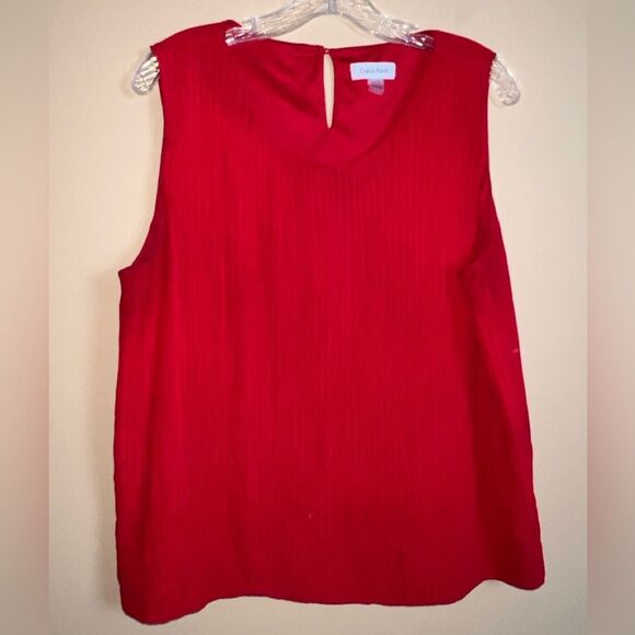 Calvin Klein Red Sleeveless Blouse - Picture 1 of 7